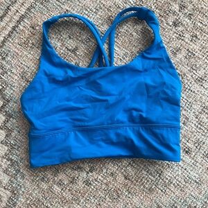 lululemon athletica Blue Racerback Sports Bra Longline Energy Bra poolside